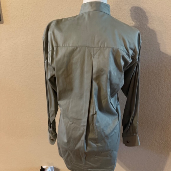 Men's Stubbs Western Wear Green Glow Banded Collar Long Sleeve Shirt SZ S - Picture 8 of 9